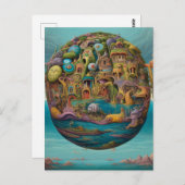 Twisted Town Oceanic Lowbrow Pop Surrealismus Postkarte (Vorne/Hinten)