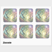 Twisted Tree & Quote Quadratischer Aufkleber (Blatt)