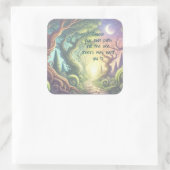 Twisted Tree & Quote Quadratischer Aufkleber (Tasche)
