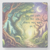 Twisted Tree & Quote Steinuntersetzer (Vorderseite)