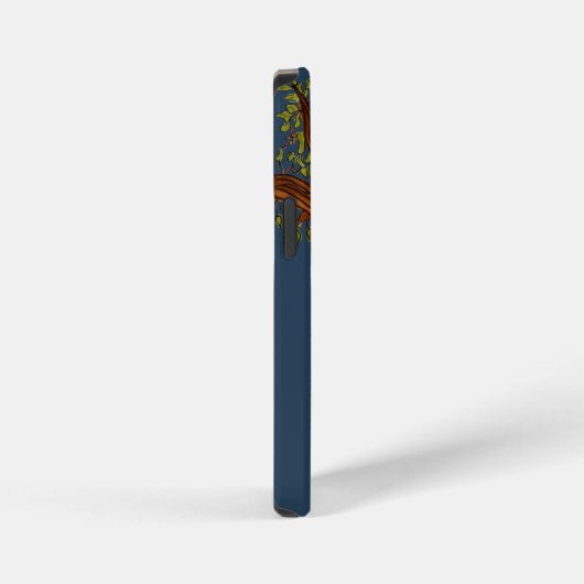 Twisted Tree with Blue background iPhone Hülle (Rechte Seite)