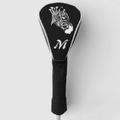 Twisted White Stripes Zebra Silhouette Monogramm Golf Headcover (Vorderseite)