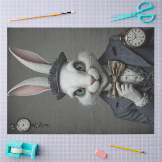 Twisted Wonderland - Creepy White Rabbit Decoupage Seidenpapier (Basteln)