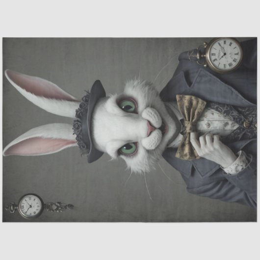 Twisted Wonderland - Creepy White Rabbit Decoupage Seidenpapier (Vorderseite)