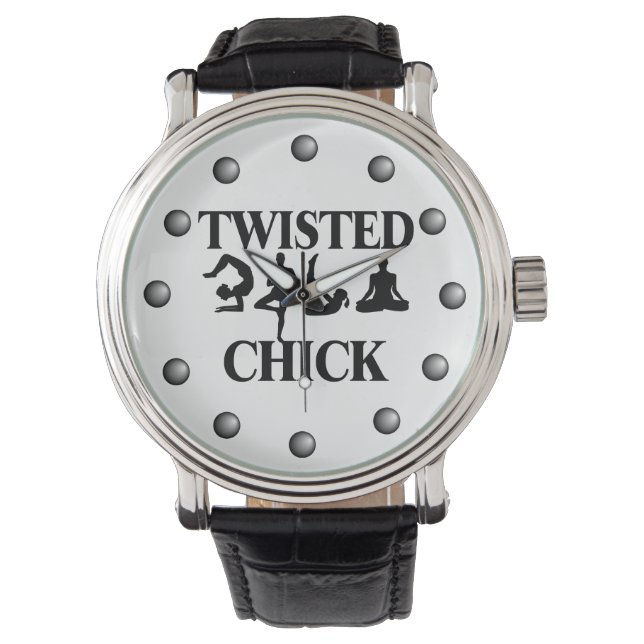 Twisted Yoga Chick Armbanduhr (Vorderseite)