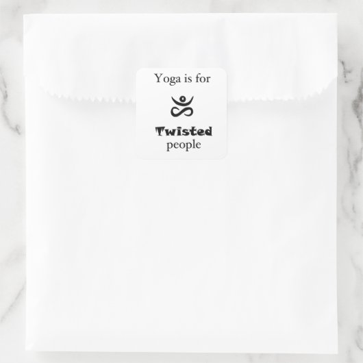 Twisted Yoga Quadratischer Aufkleber (Tasche)