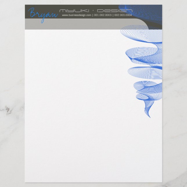 Twister Blue Modern Designer Template Lethead (Vorderseite)
