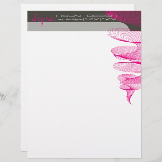 Twister Fuchsia Pink Moderner Designer Briefkopf (Vorne/Hinten)