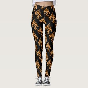 Twister Orange Pony Horse Stallion Steellion Art: Leggings