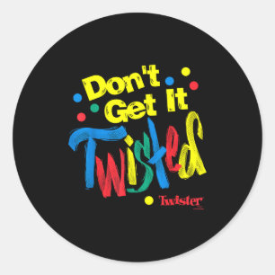 Twister Versteh es nicht falsch Paint Text Runder Aufkleber