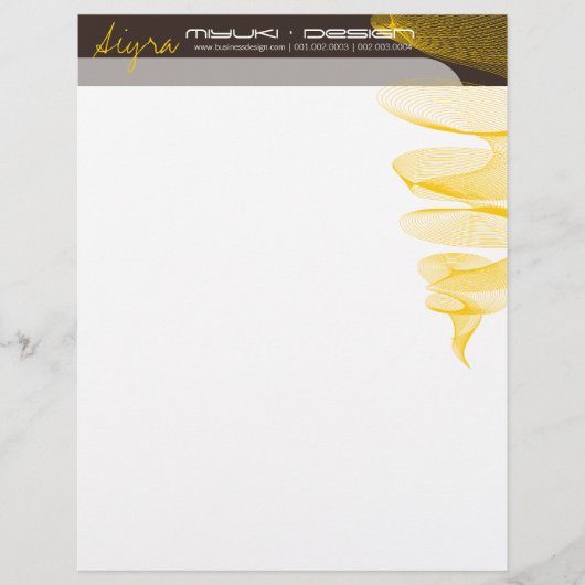 Twister Yellow Modern Designer Template Lethead Briefbogen (Vorderseite)