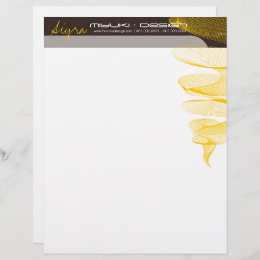 Twister Yellow Modern Designer Template Lethead Briefbogen (Vorne/Hinten)