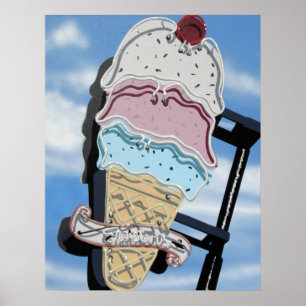 Twisters-Eiscreme-Speicher auf Plakat des Weg-66