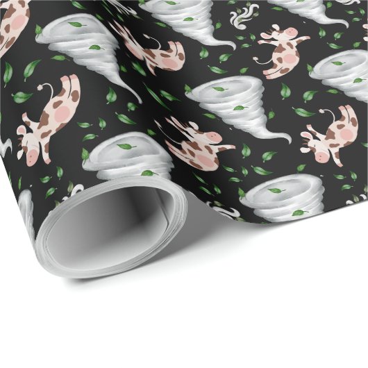 Twisters Tornado Gift Wrapping Paper - Black Geschenkpapier (Rolleneckpunkt)
