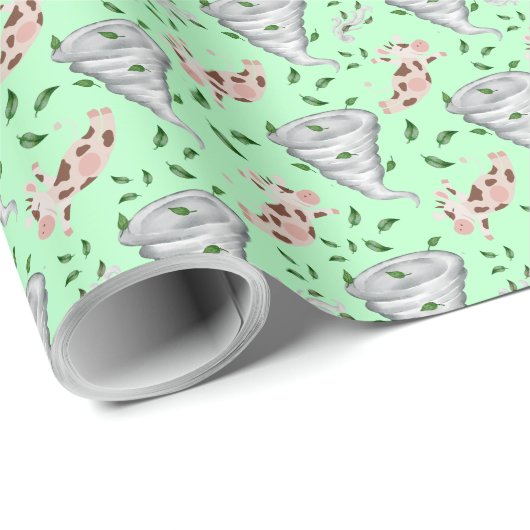 Twisters Tornado Gift Wrapping Paper - Green Geschenkpapier (Rolleneckpunkt)