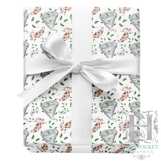 Twisters Tornado Gift Wrapping Paper - White Geschenkpapier
