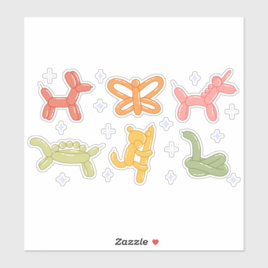 TWISTIERES TIERBALLOONS-SET AUFKLEBER (Blatt)