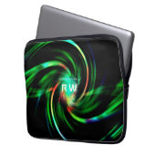 Twisting Effect Green Personalisiert Laptopschutzhülle (Vorderseite Links)