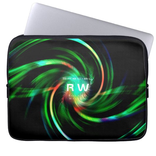 Twisting Effect Green Personalisiert Laptopschutzhülle (Vorderseite)