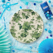 Twisting Ivy Leaves Pattern Pappteller (Party)