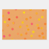 Twisty Polka Dot Spirals Dreifarbiges Geschenkpapi Geschenkpapier Set (Vorderseite 3)