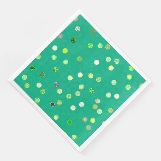 Twisty Polka Dot Spirals Green Paper Party Napkins Serviette (Ecke)