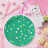 Twisty Polka Dot Spirals Green Paper Party Plates Pappteller (Party)