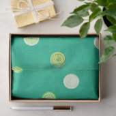 Twisty Polka Dot Spirals Green Tissue Paper Seidenpapier (Geschenk)