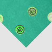 Twisty Polka Dot Spirals Green Tissue Paper Seidenpapier (Ausschnitt)