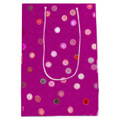 Twisty Polka Dot Spirals Pink Gift Bag Mittlere Geschenktüte (Rückseite)