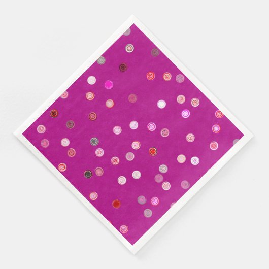 Twisty Polka Dot Spirals Pink Paper Party Napkins Serviette (Ecke)