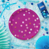 Twisty Polka Dot Spirals Pink Paper Party Plates Pappteller (Party)