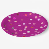 Twisty Polka Dot Spirals Pink Paper Party Plates Pappteller (Schrägansicht)