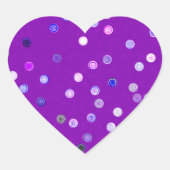 Twisty Polka Dot Spirals Purple Heart Stickers (Vorderseite)