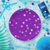 Twisty Polka Dot Spirals Purple Paper Party Plates Pappteller (Party)