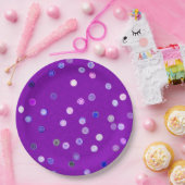 Twisty Polka Dot Spirals Purple Paper Party Plates Pappteller (Party)