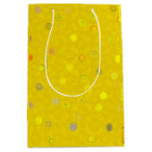 Twisty Polka Dot Spirals Yellow Gift Bag Mittlere Geschenktüte (Vorderseite)