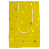 Twisty Polka Dot Spirals Yellow Gift Bag Mittlere Geschenktüte (Rückseite)