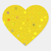 Twisty Polka Dot Spirals Yellow Heart Stickers (Vorderseite)