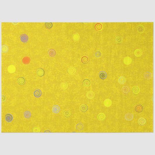 Twisty Polka Dot Spirals Yellow Tissue Paper Seidenpapier (Vorderseite)