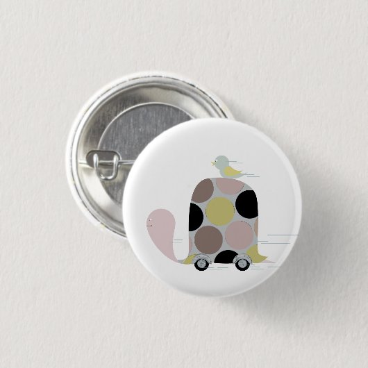 Twitter auf einer Schildkröte Button (Vorne & Hinten)