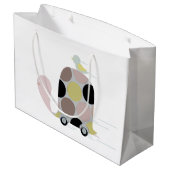 Twitter auf einer Schildkröte Große Geschenktüte (Rückseite Schrägansicht)
