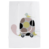 Twitter auf einer Schildkröte Mittlere Geschenktüte (Rückseite)