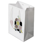 Twitter auf einer Schildkröte Mittlere Geschenktüte (Rückseite Schrägansicht)