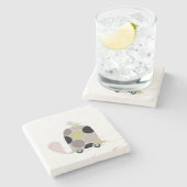 Twitter auf einer Schildkröte Steinuntersetzer (Seitenansicht)