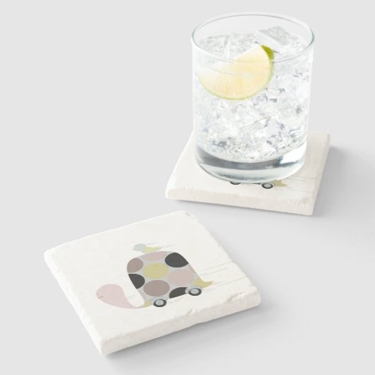 Twitter auf einer Schildkröte Steinuntersetzer (Seitenansicht)