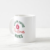 Twitter auf Kaffee und Weihnachtsfilme Typografie Kaffeetasse (Vorderseite Links)