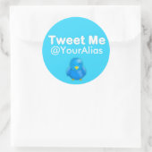 Twitter-Aufkleber: Tweet mir @YourAlias Runder Aufkleber (Tasche)