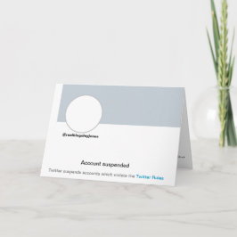 Twitter Ban Funny Spaß Joke Geburtstagskarte Karte