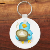 Twitter Coffee Bird Schlüsselanhänger (Vorderseite)